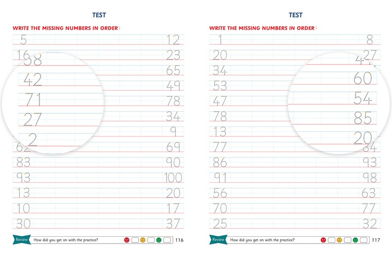 0 100 Tracing Numbers Tracing Guide Practice Yourself Test Etsy de