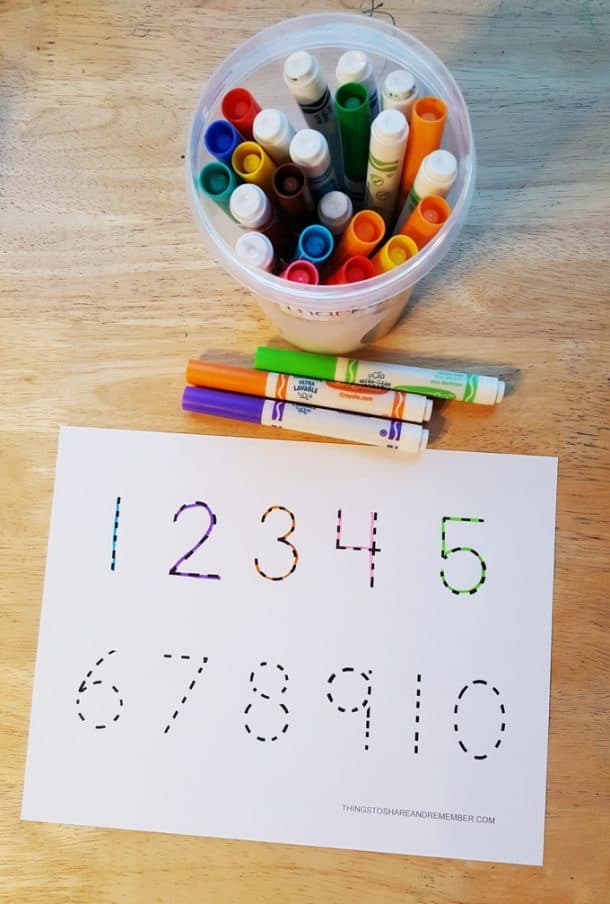 1 10 Number Tracing Printable