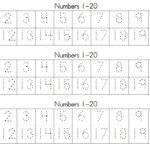 1 20 Number Tracing Learning Printable