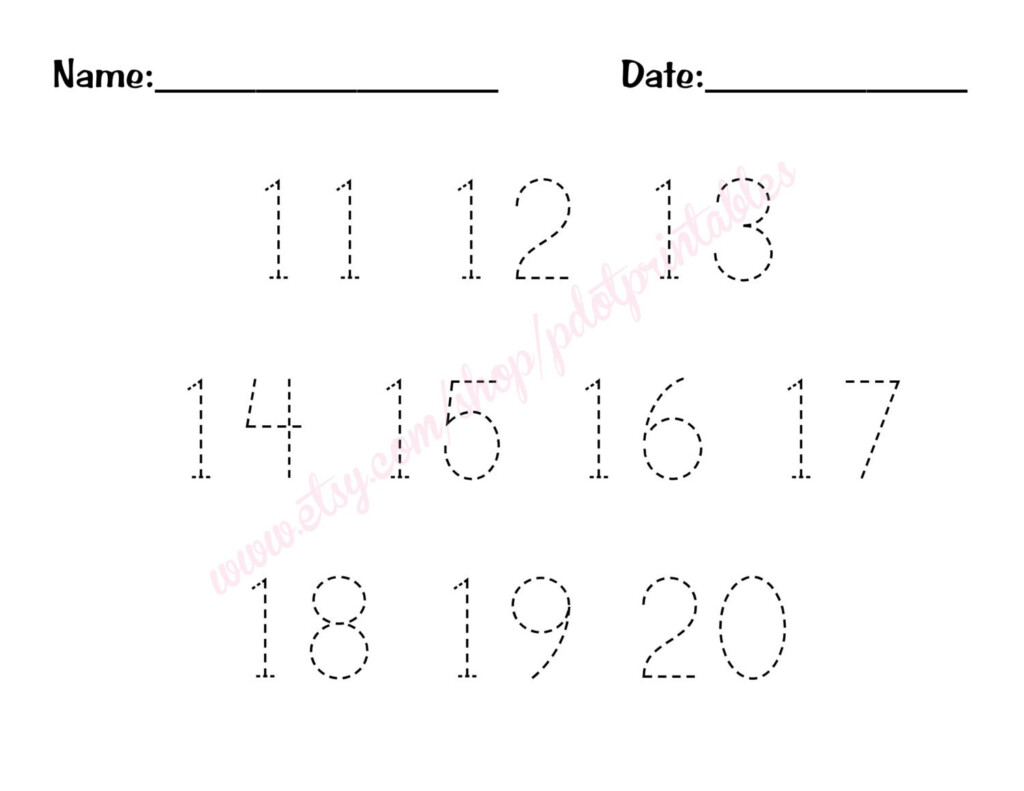 11 20 Number Trace Worksheet PDF Printable By Pdotprintables