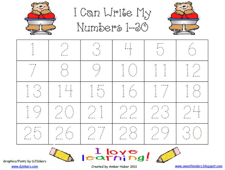 26 KINDERGARTEN WORKSHEETS NUMBERS TO 30