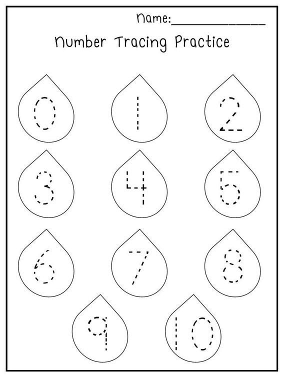 5 Printable Spring Trace The Numbers Worksheets Etsy Number 