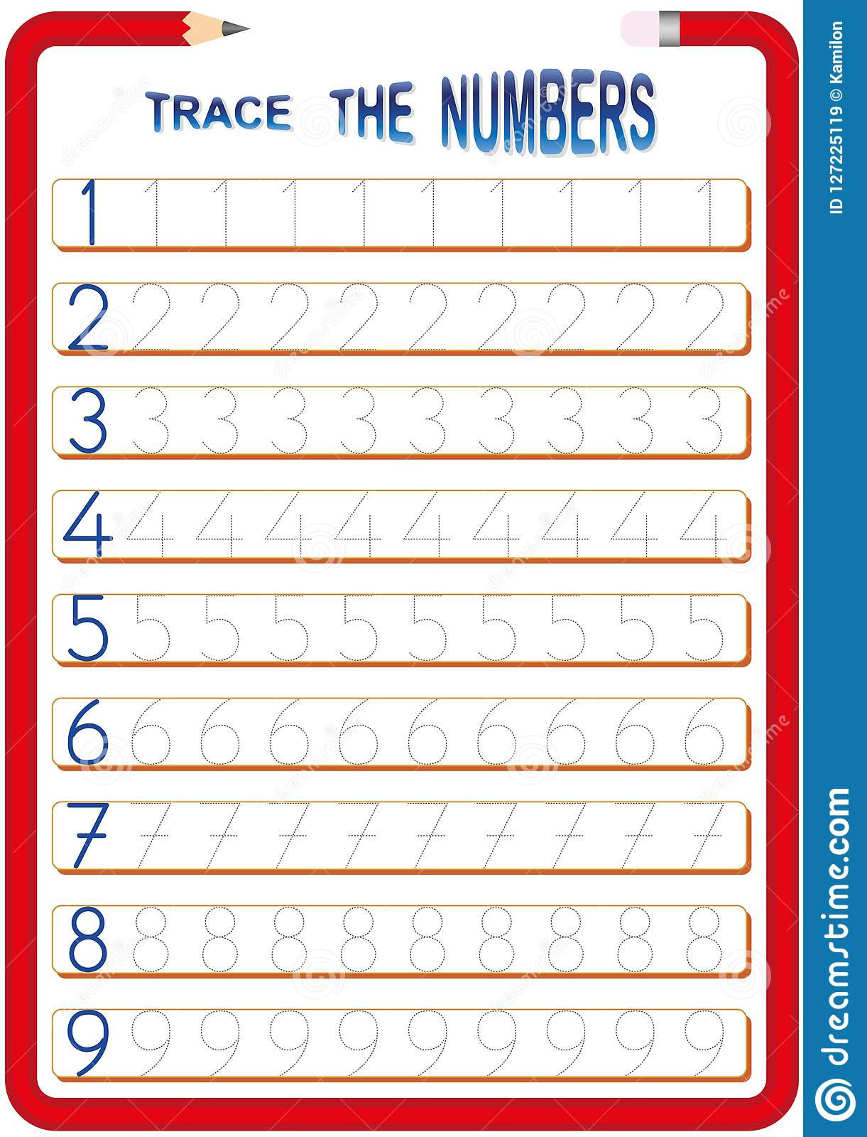 Children Are Learning The Numbers Math Worksheet For Kids 1 To 9 The