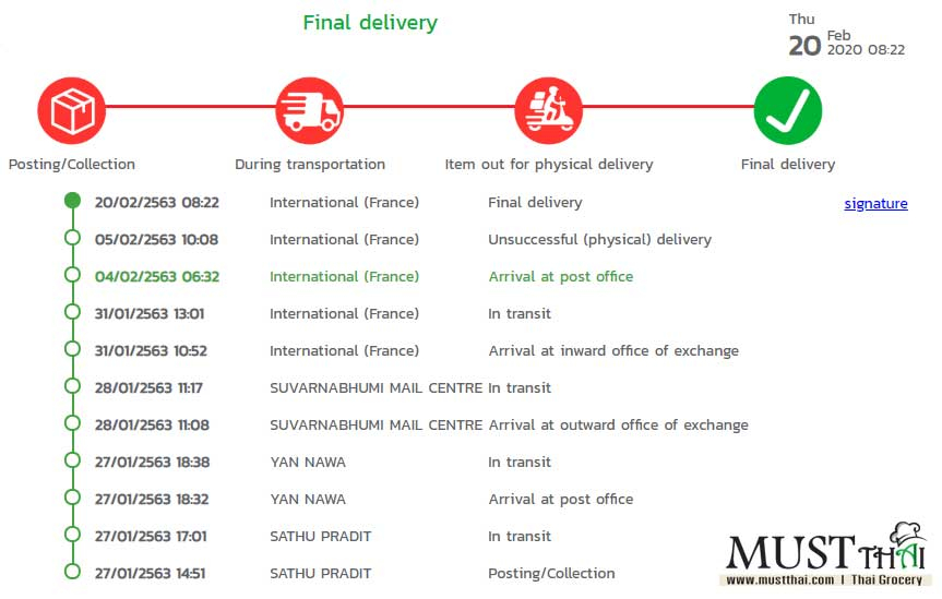 Closely Trace Your Parcel MustThai Grocery Online