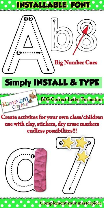 Correct Letter Formation Font With BIG Number Cues Kids Approved In 