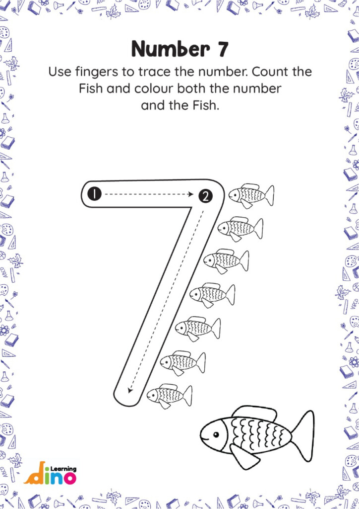 Finger Tracing Numbers 7 Learning Dino