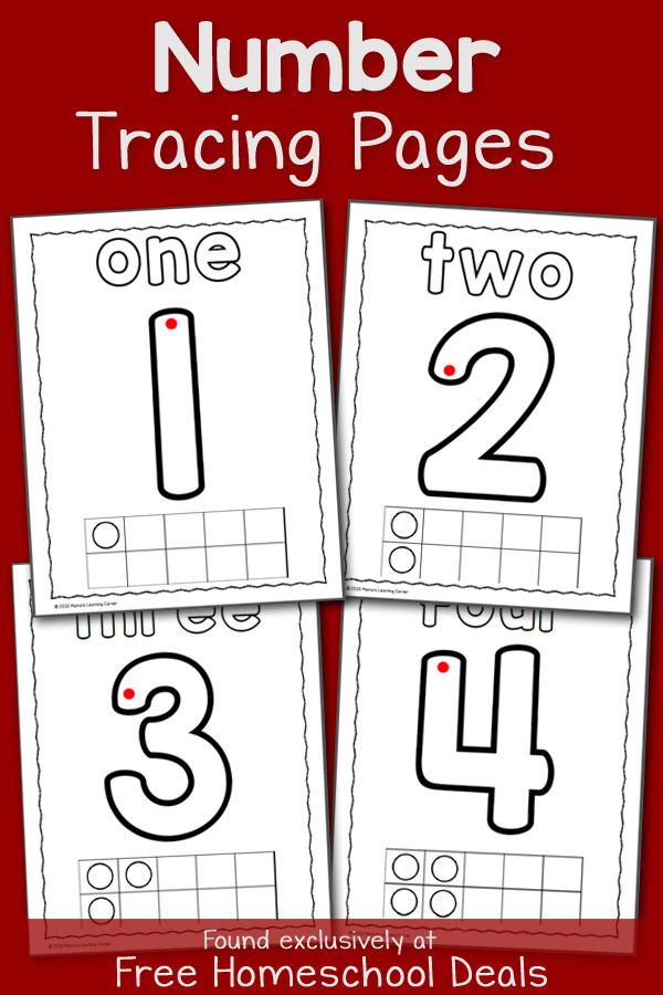 FREE NUMBER TRACING PAGES Instant Download Numbers Preschool 