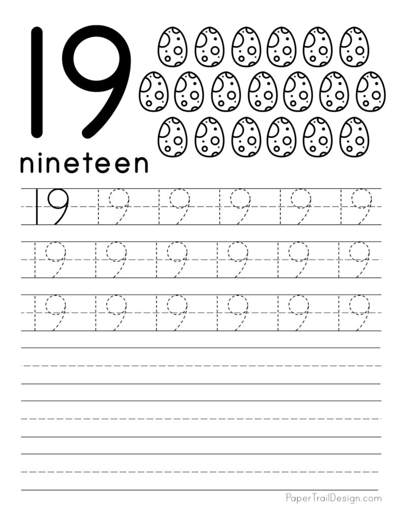 Free Number Tracing Worksheets Paper Trail Design