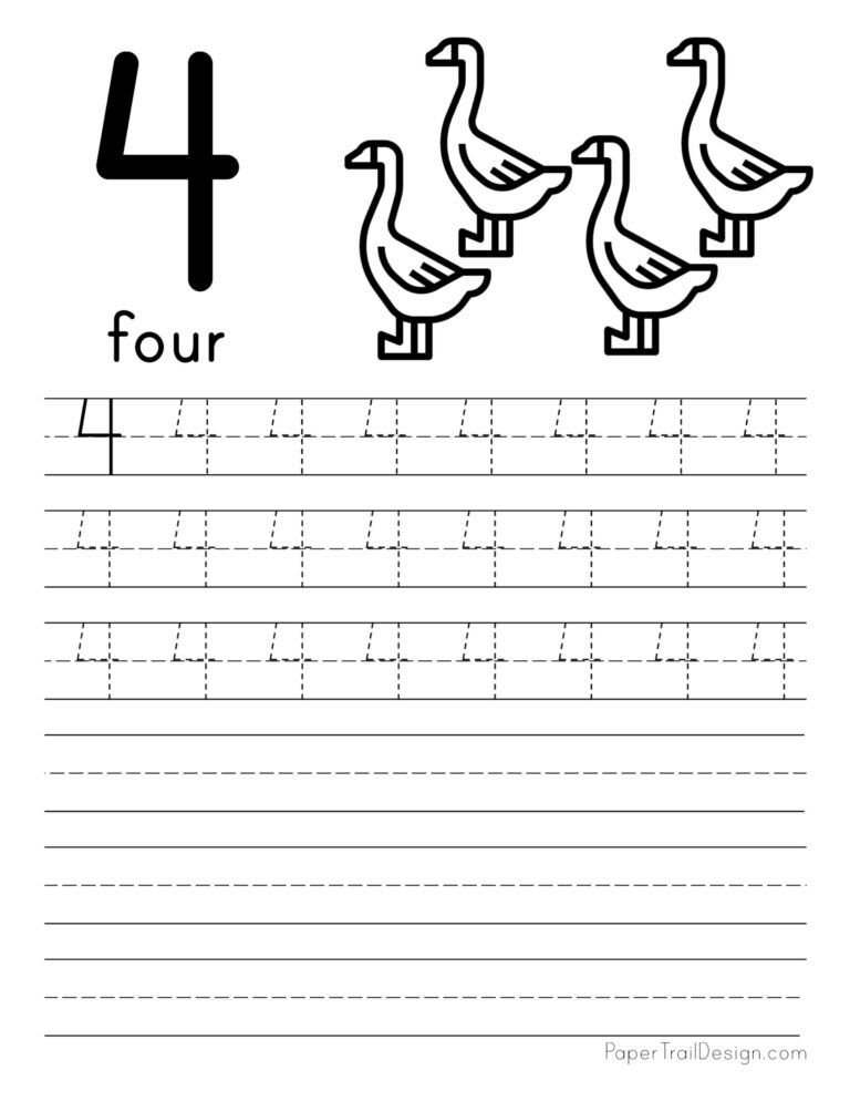 Free Number Tracing Worksheets Paper Trail Design Tracing
