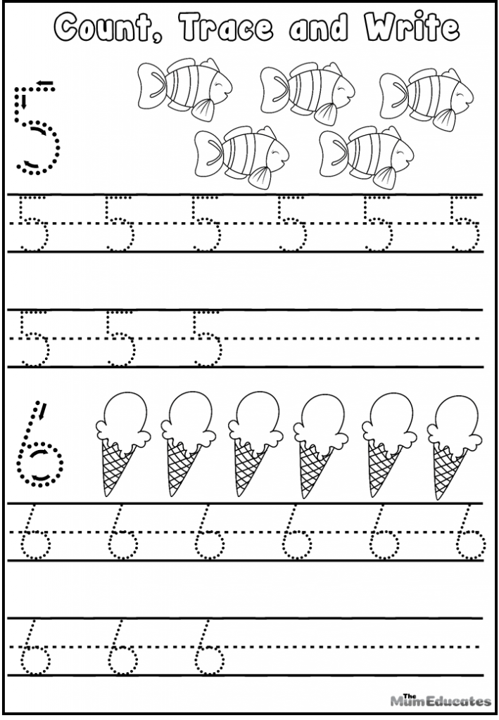 Free Numbers Tracing Worksheets 1 10 The Mum Educates