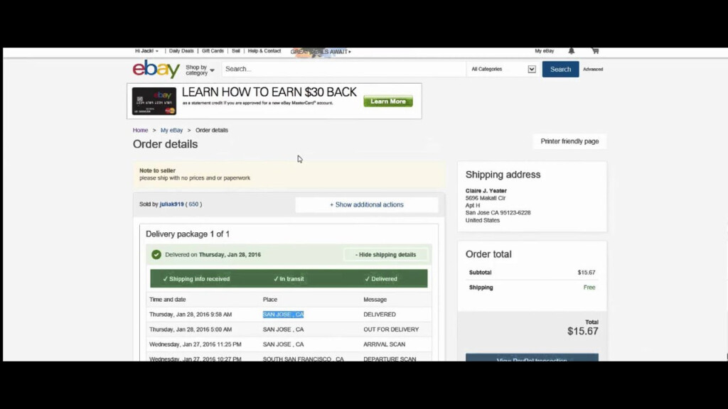 Juliak919 On Ebay Is A Scammer And Uploads Fake Tracking Number From 