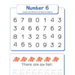 Learning The Number 6 Tracing Academy Worksheets