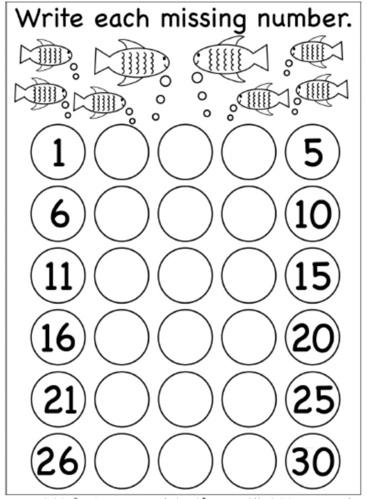 Missing Numbers To 30 Interactive Worksheet Kindergarten Math 