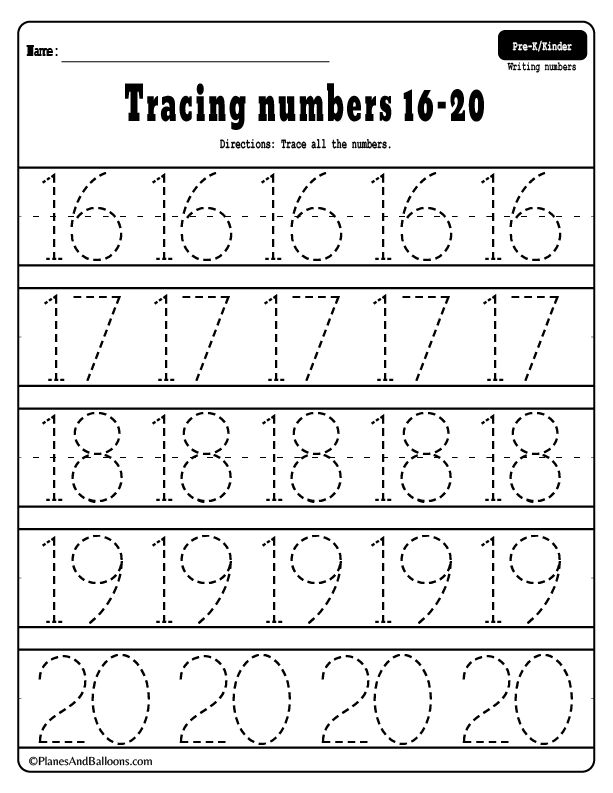 Number 1 20 Tracing Worksheets FREE Printable PDF Preschool Number 