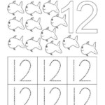 Number 12 Count And Trace Coloring Page Twisty Noodle Numbers