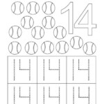 Number 14 Count And Trace Coloring Page Twisty Noodle Preschool