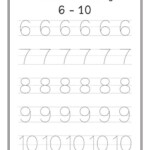 Number 6 10 Tracing Worksheets For Preschool And Kindergarten