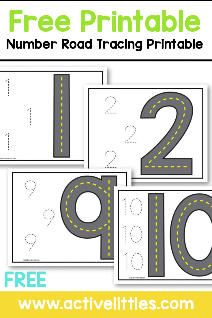 Number Road Tracing Free Printable For Kids Active Littles