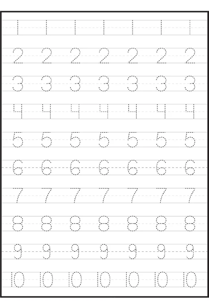 Number Trace Worksheets Kids Learning Activity In 2020 Tracing 