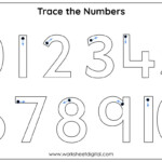 Number Tracing 0 10 Worksheet Digital