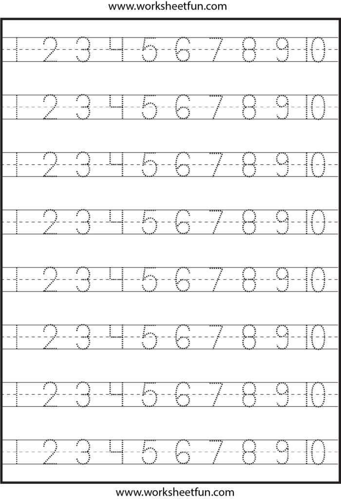 Number Tracing 1 10 Worksheet Aprender A Escribir Hojas De 