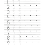 Number Tracing Practice Sheet 1 To 9 With Guide Free Number Tracing