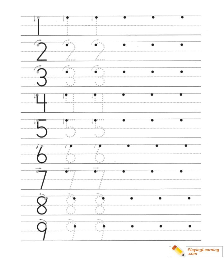 Number Tracing Practice Sheet To With Guide For Kids In 2020 Number 