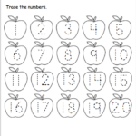Number Tracing To 20 On Apples Free Made By Teachers