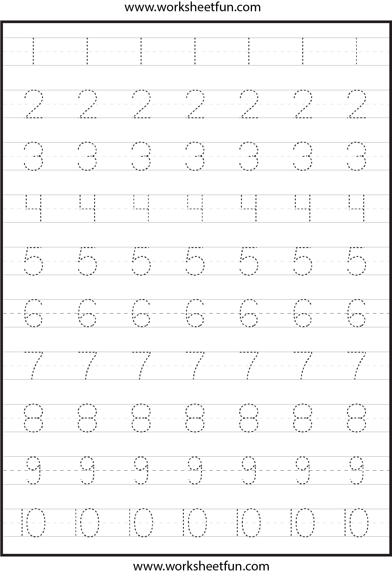 Number Tracing Tracing Worksheets Preschool Preschool Tracing