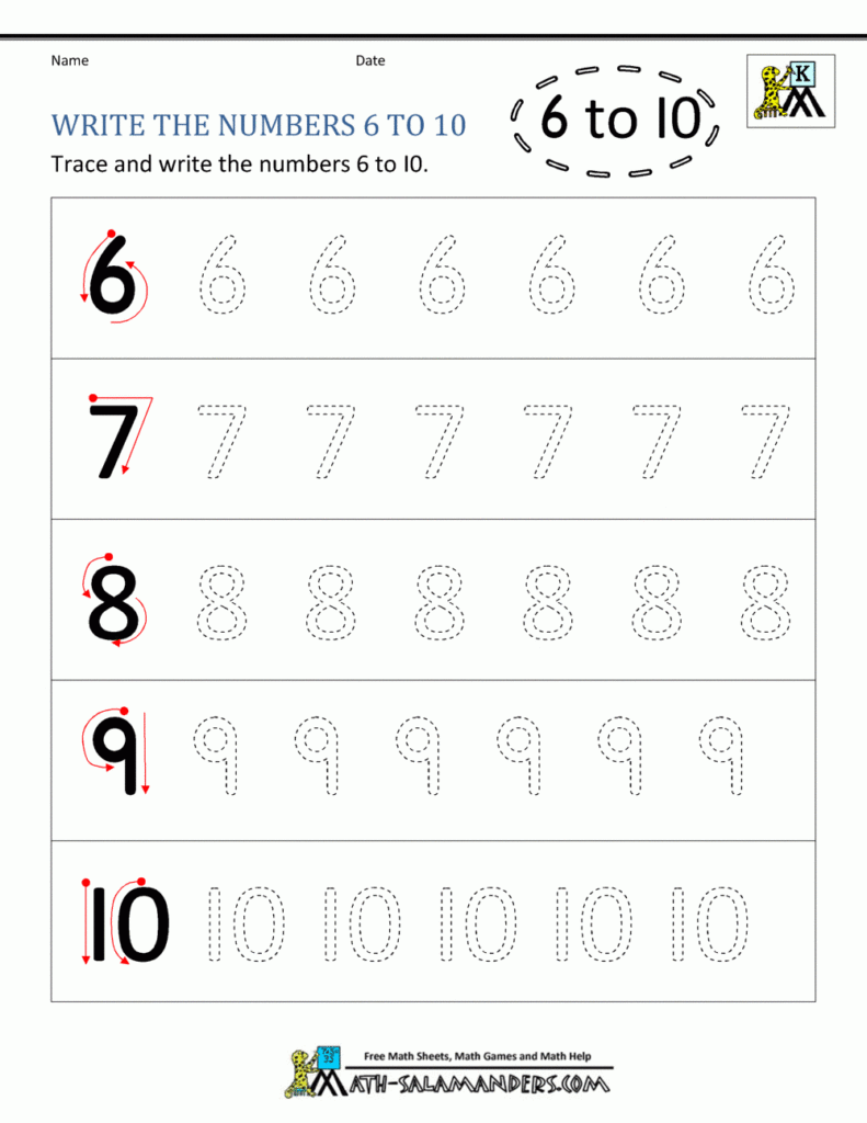 Number Tracing Worksheet 5 10 Name Tracing Generator Free