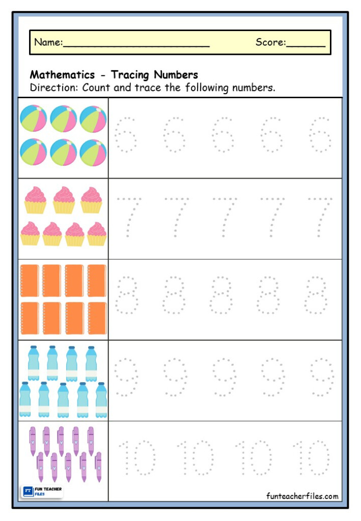 Number Tracing Worksheet Fun Teacher Files