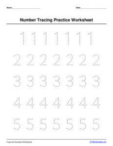 Tracing Numbers Generator - Printable Tracing Numbers