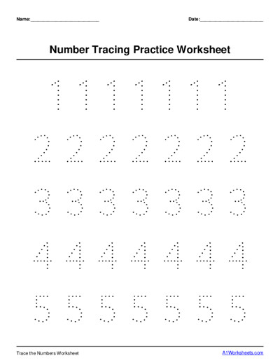 Number Tracing Worksheet Generator