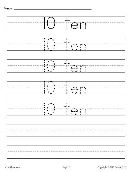 Number Tracing Worksheets 1 20