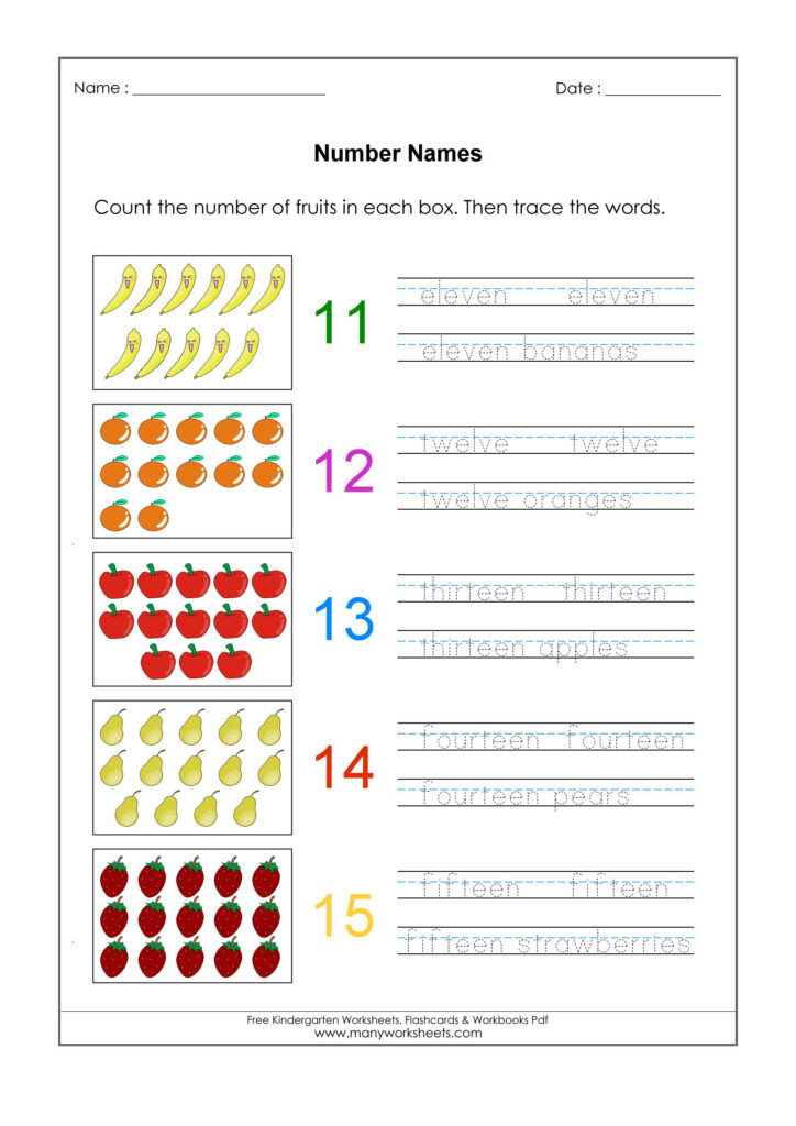 Number Tracing Worksheets 11 15 Name Tracing Generator Free