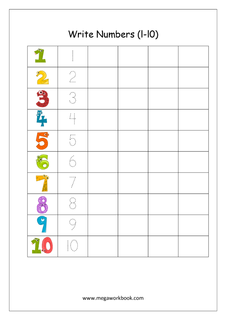 Number Tracing Worksheets Tracing Numbers 1 To 10 Writing Numbers 1 