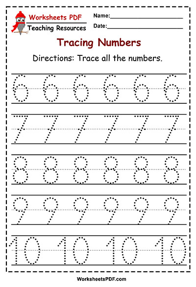 Numbers 1 50 Tracing Worksheets Worksheets PDF