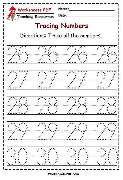 Numbers 1 50 Tracing Worksheets Worksheets PDF Tracing Worksheets 