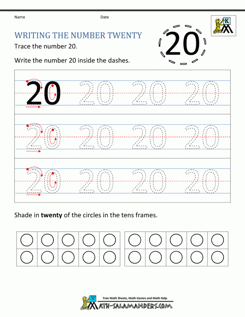 Numbers 10 20 Tracing Worksheets Name Tracing Generator Free