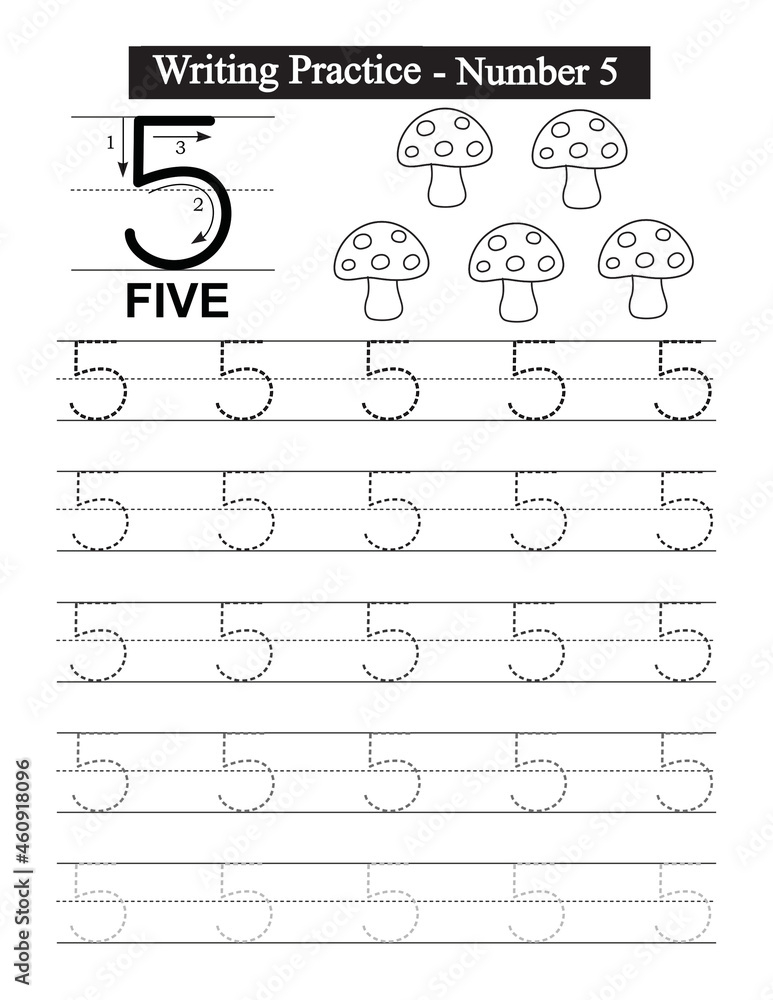 Numbers Tracing Worksheet 1 10 Writing Pages Handwriting Exercise For