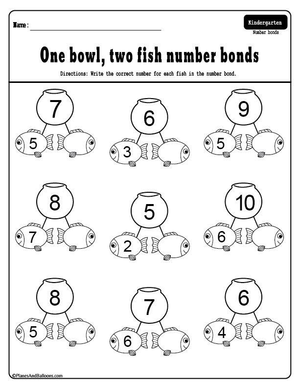 One Bowl Two Fish Number Bonds Dr Seuss Inspired Worksheets 