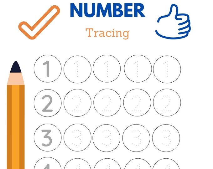 Phone Number Printable Worksheet Number Tracing Worksheet Etsy