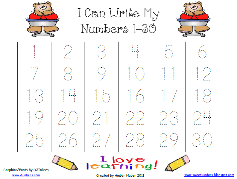 Practice Writing Numbers 1 50 On Tracing Numbers 1 30 Worksheets