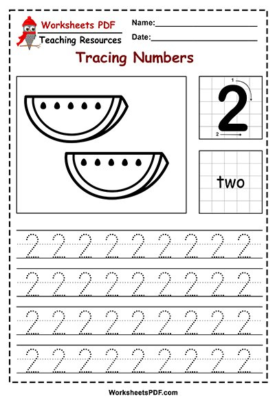 Preschool Number Tracing Worksheets 1 10 Worksheets PDF