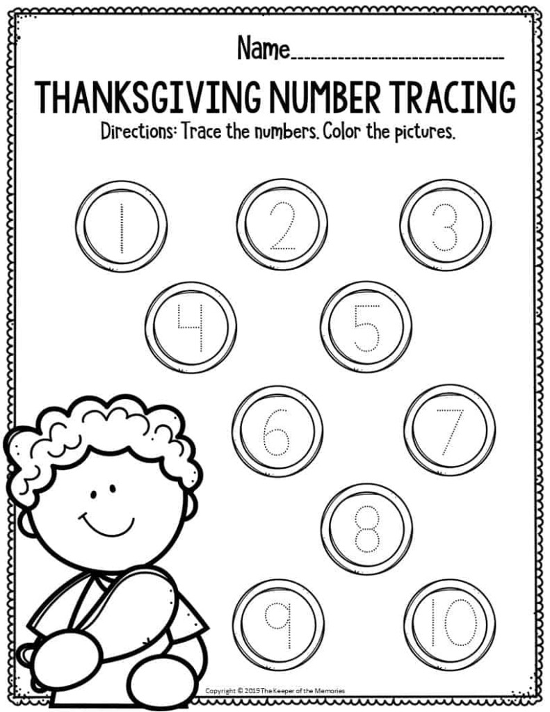 Printable Math Thanksgiving Preschool Worksheets Thanksgiving Number 