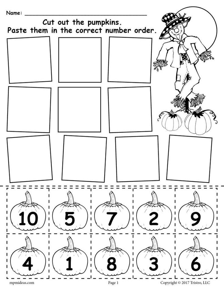 Printable Pumpkin Number Ordering Worksheet 1 10 Halloween 