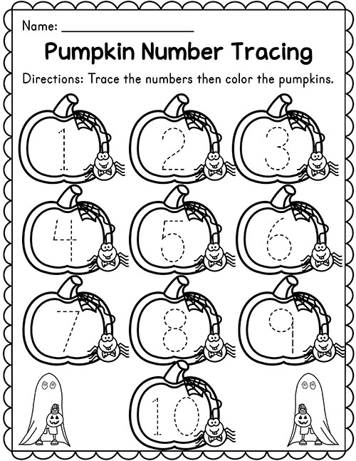 Pumpkin Number Tracing 1 10 Made By Teachers