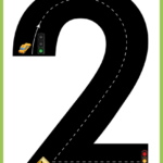 Road Numbers Math Training Game Tracing Number 2 Pre k Free Printable