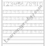 Simple Math Number 1 10 Practice Worksheet Tracing With Arrow For