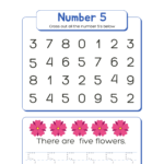 The Number 5 Tracing Academy Worksheets